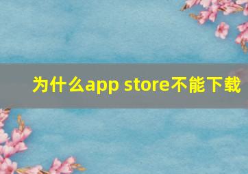 为什么app store不能下载